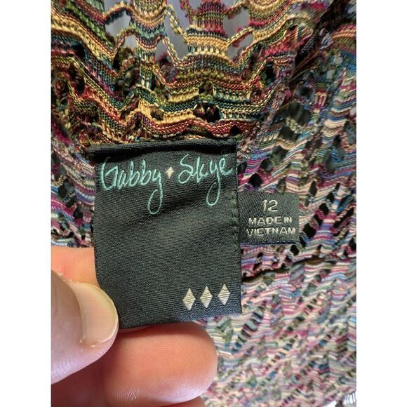 Gabby Skye Dress 3/4 Sleeves Multicolor Women's 12 - Picture 3 of 5